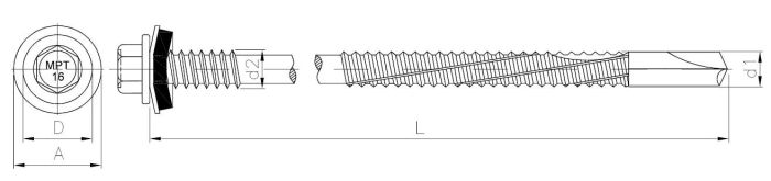 Savisriegis sandwitch plokščių tvirtinimui prie 16 mm metalo, SILVER CERAMIC