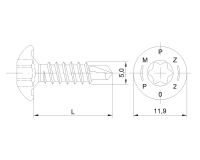 Wkręt samowiercący typu Panhead - zdolność przewiercenia 2 x 1,25 mm